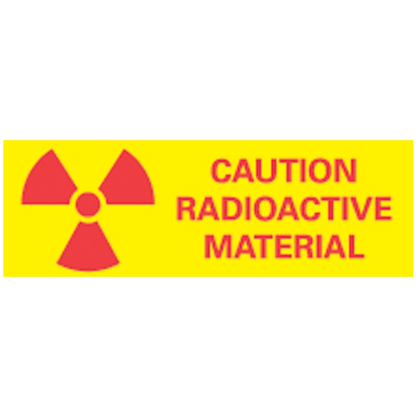 Radioactive Warning Tape, 500" Roll On 1" Core, 3" x 1", Red On Yellow, 166/rl