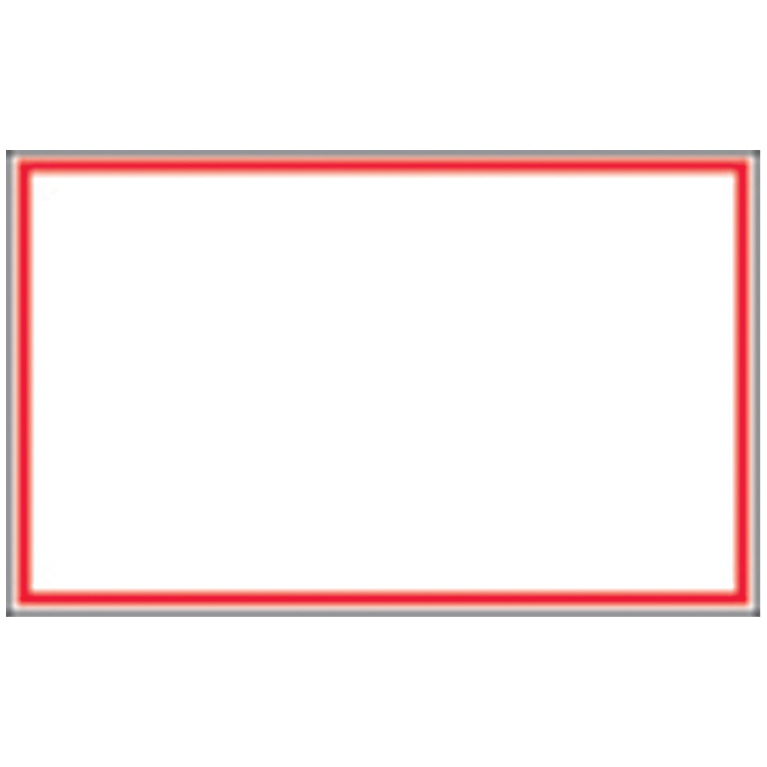 Tape Labels, 1 5/8" x 1" Red Border