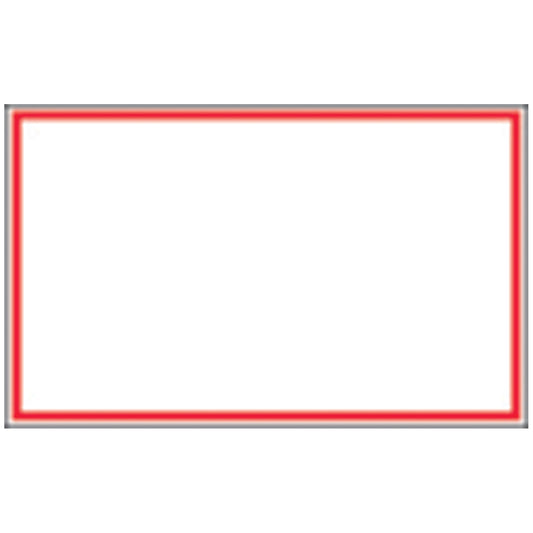 Tape Labels, 1 5/8" x 1" Red Border