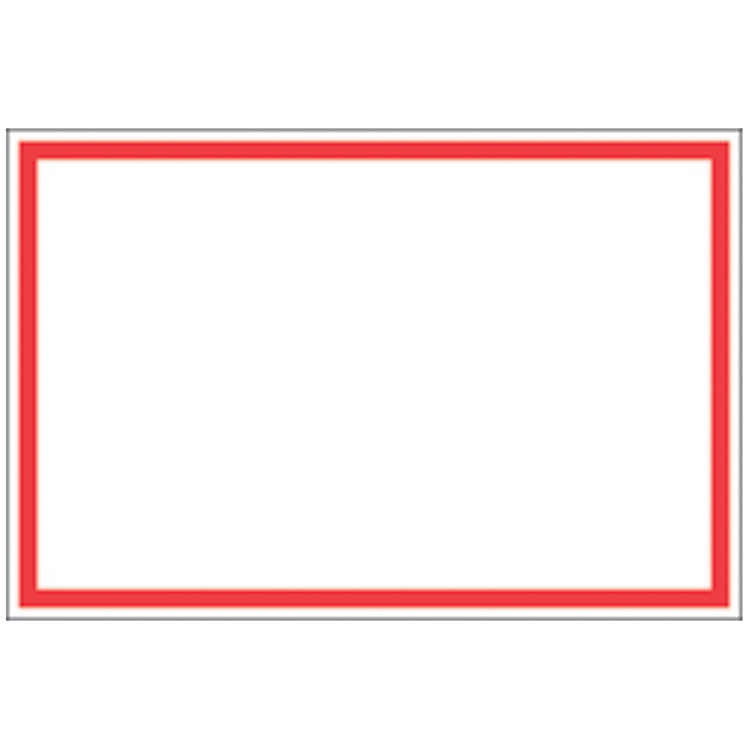 Tape Labels, 3" x 2" Red Border