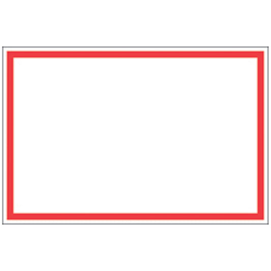 Tape Labels, 3" x 2" Red Border