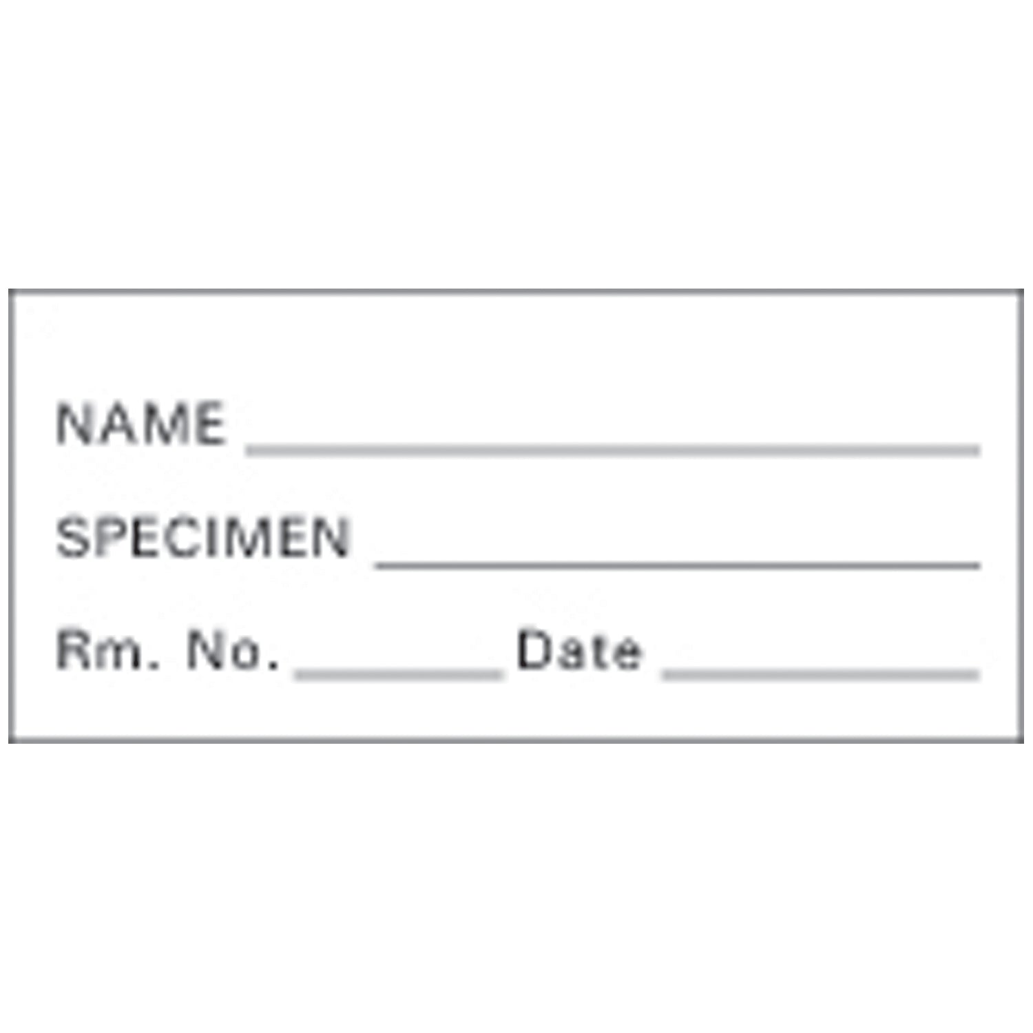 Specimen Tape, 2_" x 1", White/ Black, Imprint, 222/rl