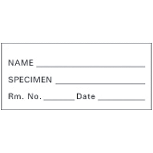 Specimen Tape, 2_" x 1", White/ Black, Imprint, 222/rl