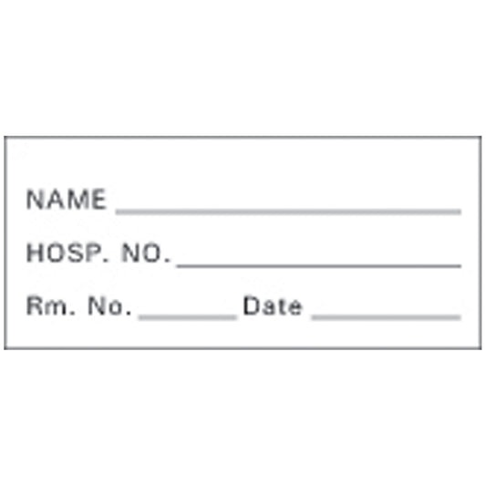 Specimen Tape, 2_" x 1", White/ Black, Imprint, 222/rl