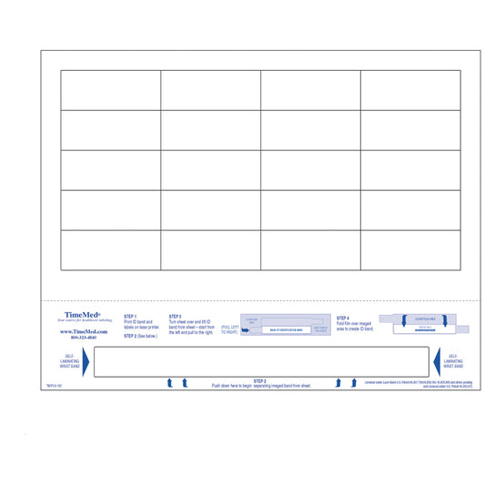 Adult Wristband & 20 Labels, 8_ x 11, 250/pkg, 4 pkg/bx