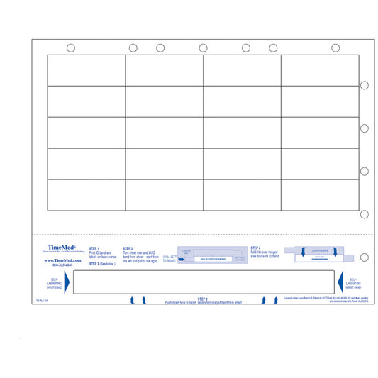 Adult Wristband & 20 Labels/ File Holes, 8_ x 11, 250/pkg, 4 pkg/bx