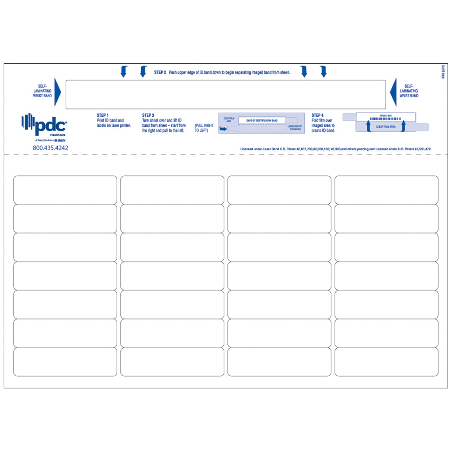 Adult Wristband & 28 Labels, 8_ x 11-5/8, 250/pkg, 4 pkg/bx