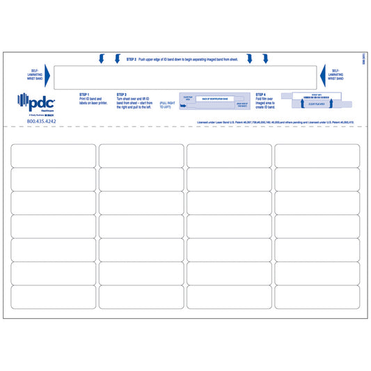 Adult Wristband & 28 Labels, 8_ x 11-5/8, 250/pkg, 4 pkg/bx