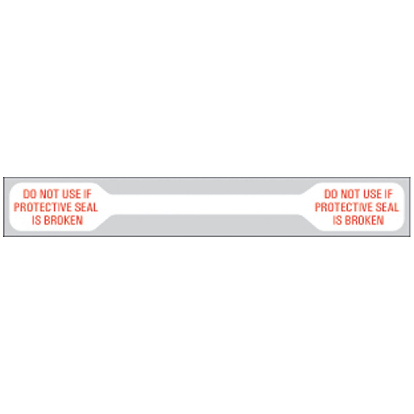 Tamper Evident Labels, _" x 4 1/8", Paperstock, Imprinted: "Do not use if Protective Seal is broken", 1000/bx-sheeted