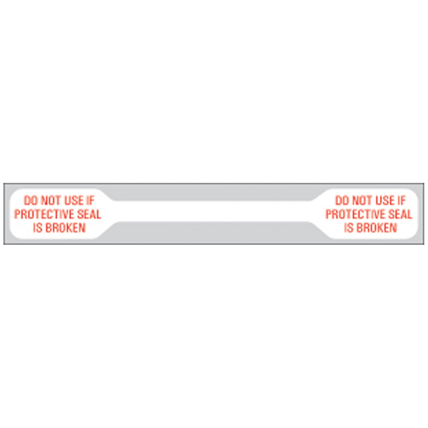 Tamper Evident Labels, _" x 4 1/8", Paperstock, Imprinted: "Do not use if Protective Seal is broken", 1000/bx-sheeted