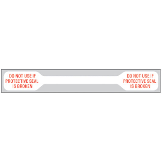 Tamper Evident Labels, _" x 4 1/8", Paperstock, Imprinted: "Do not use if Protective Seal is broken", 1000/bx-sheeted