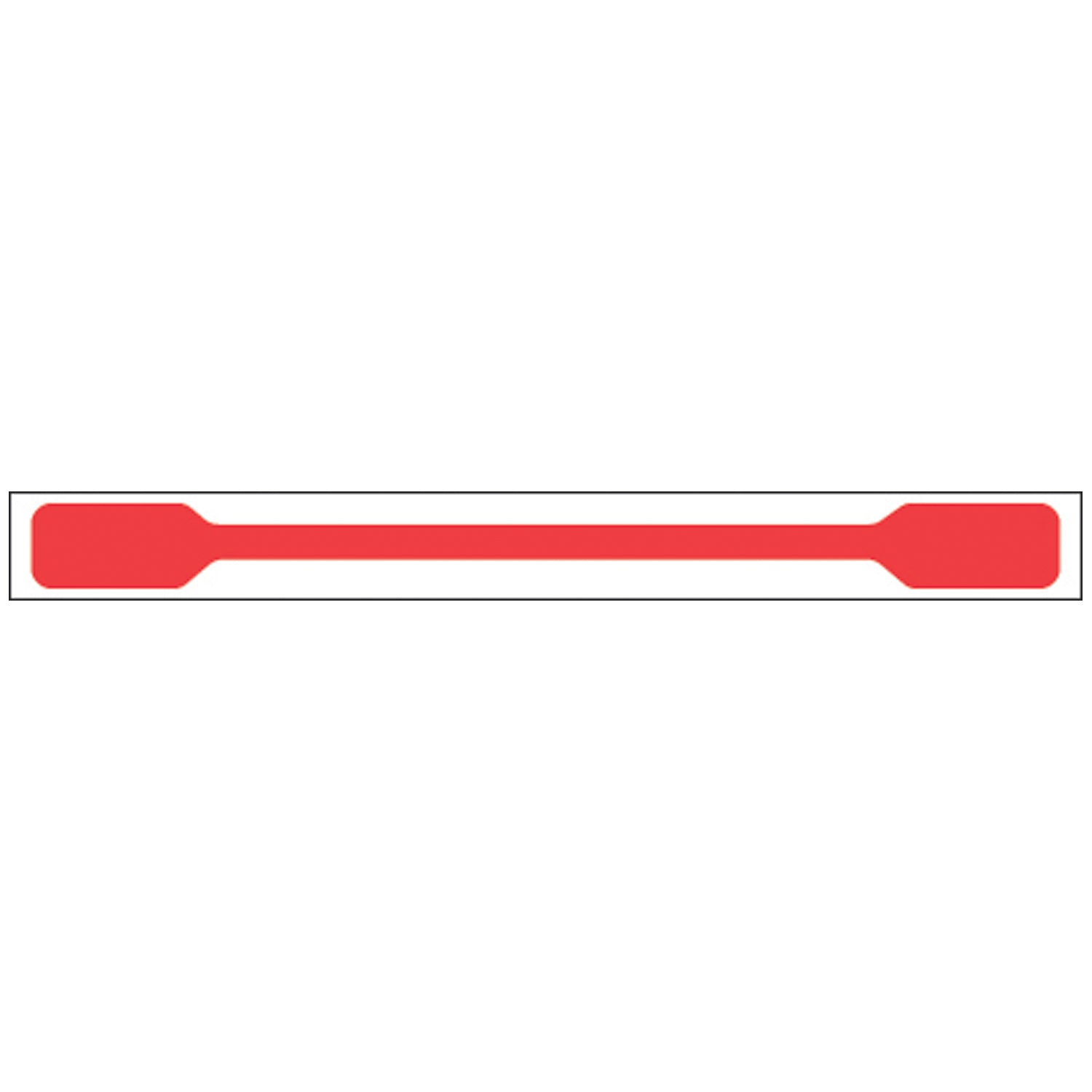 Tamper Evident Labels, _" x 6", Acetate, Blank, Red, 1,000/bx-sheeted
