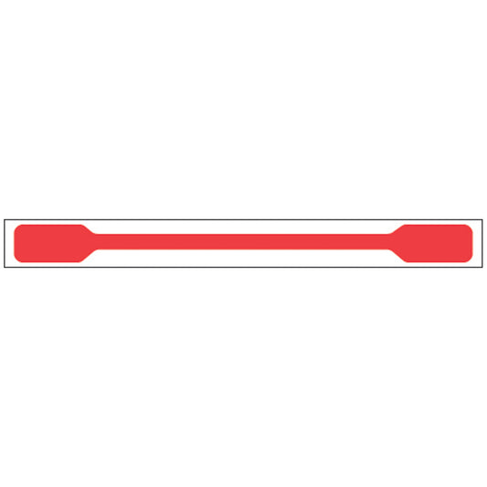 Tamper Evident Labels, _" x 6", Acetate, Blank, Red, 1,000/bx-sheeted