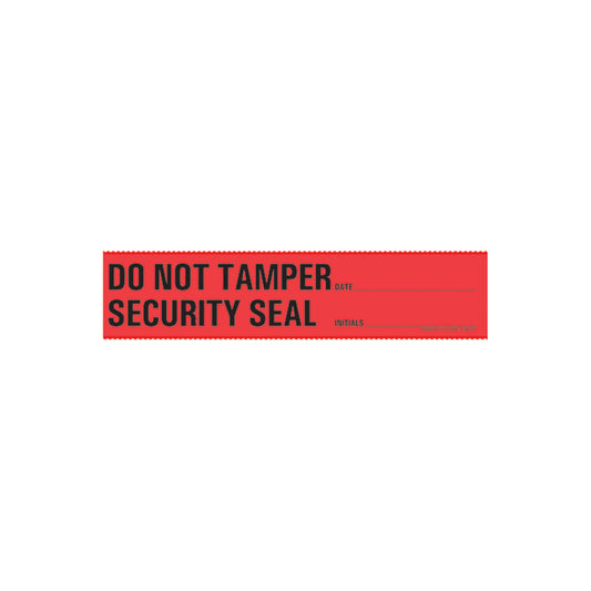 Tamper Evident Labels, 6_" x 1_", Acetate, Red, Imprinted: "Do not tamper security seal", 200/rl, 1rl/bx