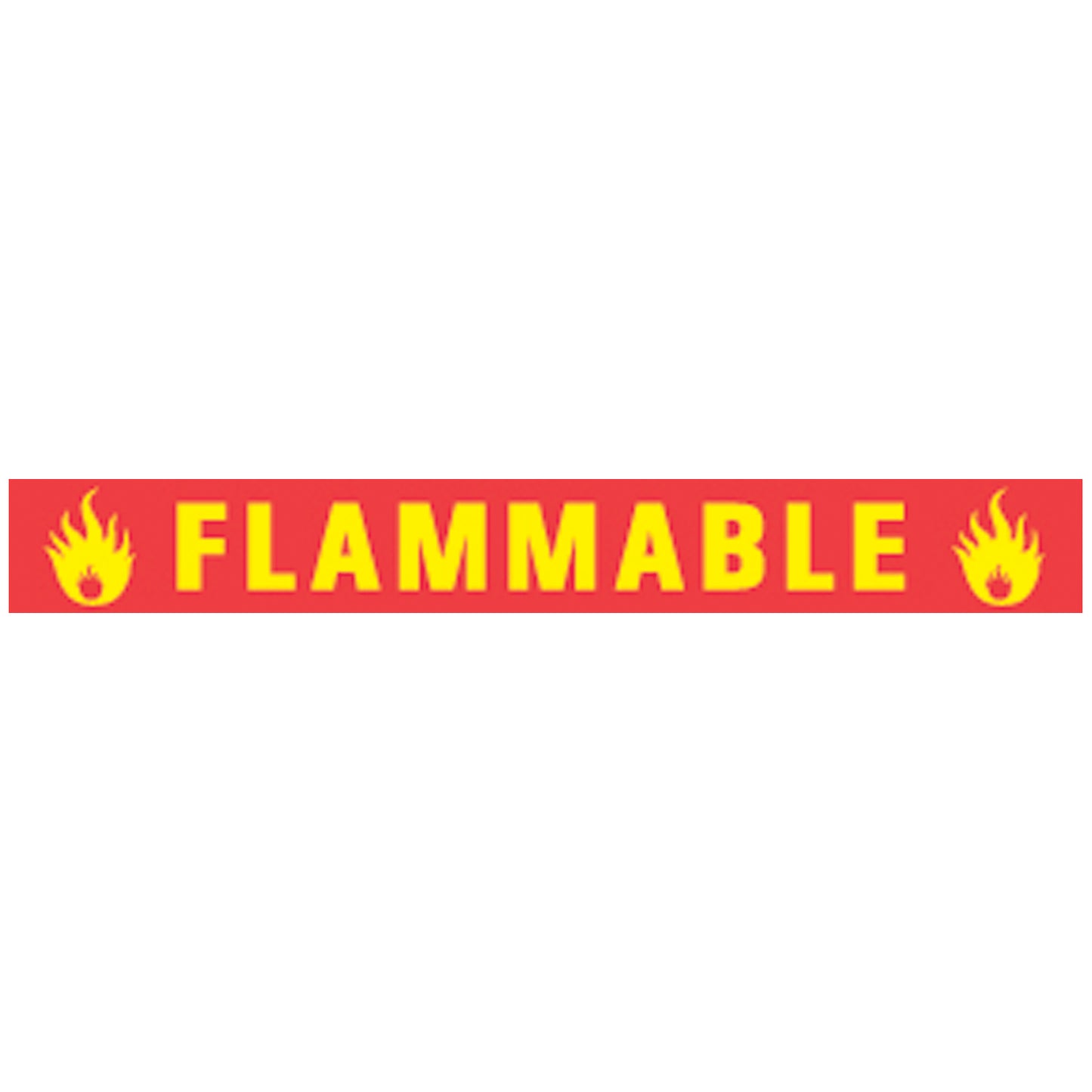 Flammable Hazard Warning Label, 4" x _", Yellow, 500"/rl