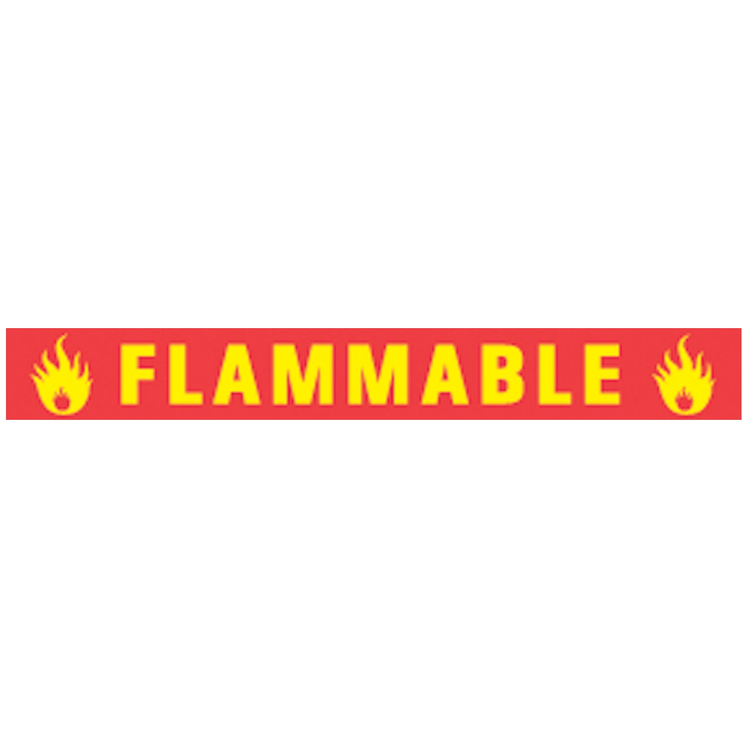 Flammable Hazard Warning Label, 4" x _", Yellow, 500"/rl
