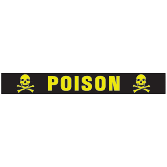 Poison Hazard Warning Label, 4" x _", Chartreuse, 500"/rl