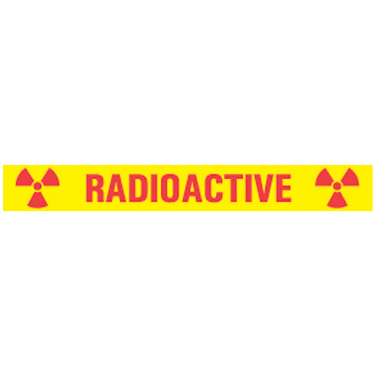 Radioactive Hazard Warning Label, 4" x _", Yellow, 500"/rl