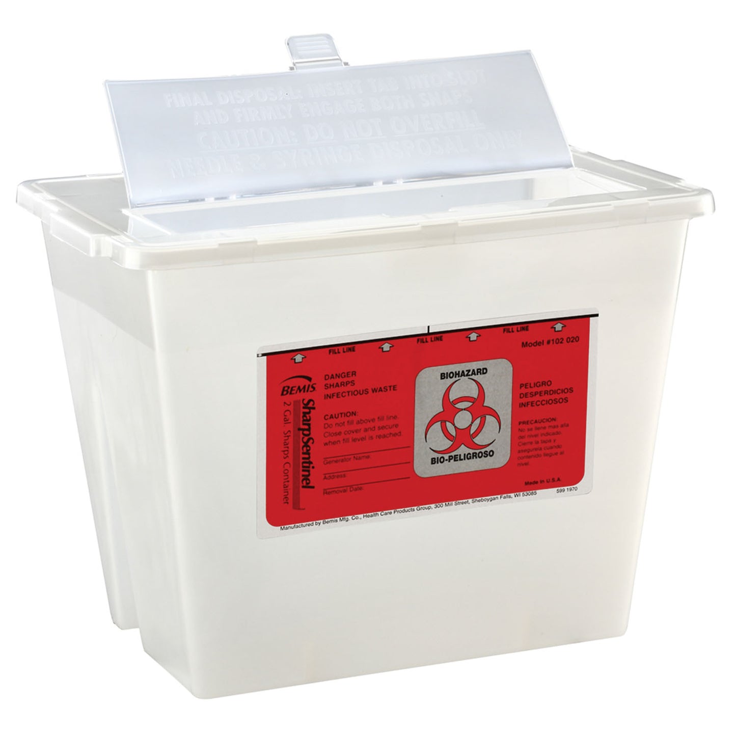 Sharps Container, 2 Gal, Translucent Beige, 30/cs
