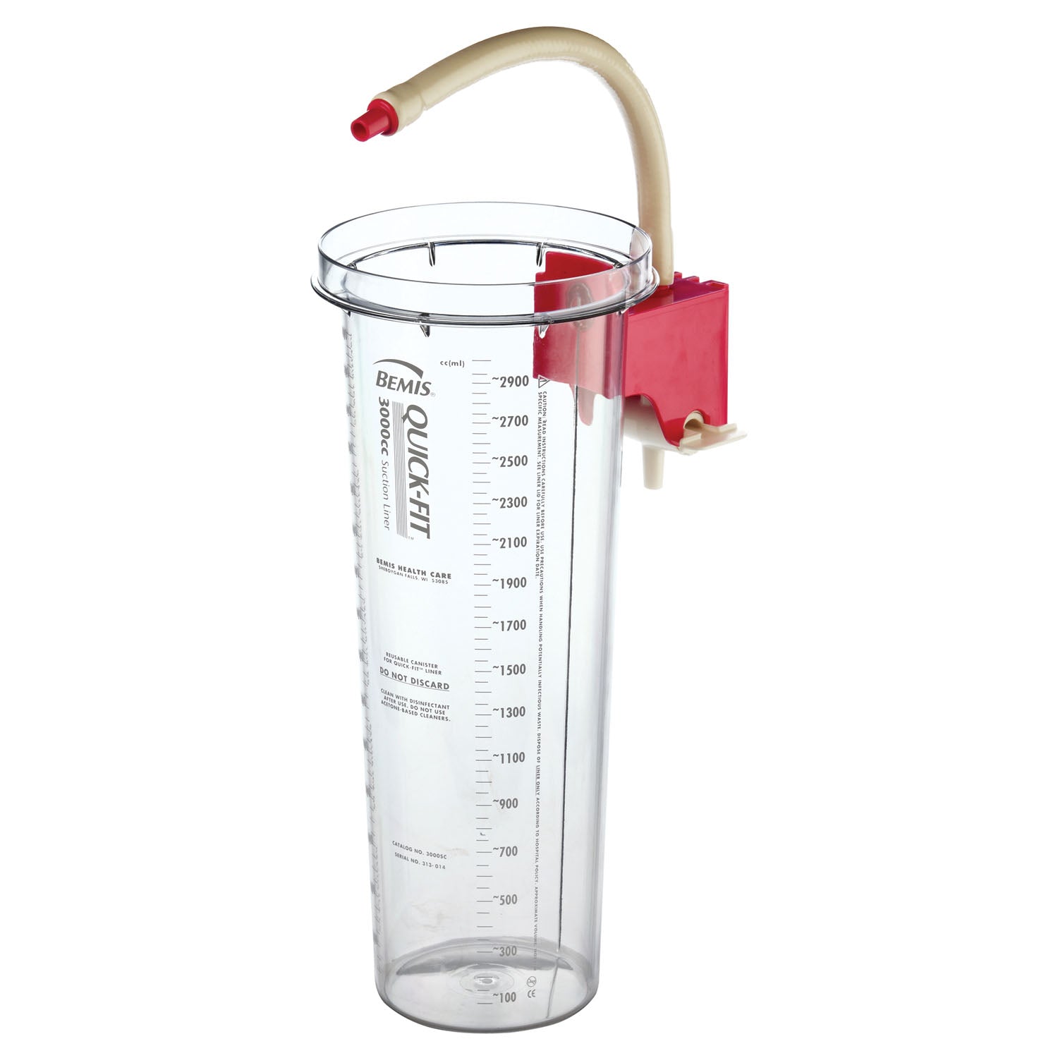 Reusable Outer Canister, 3000cc, Built-In Stopcock, Pink Bracket