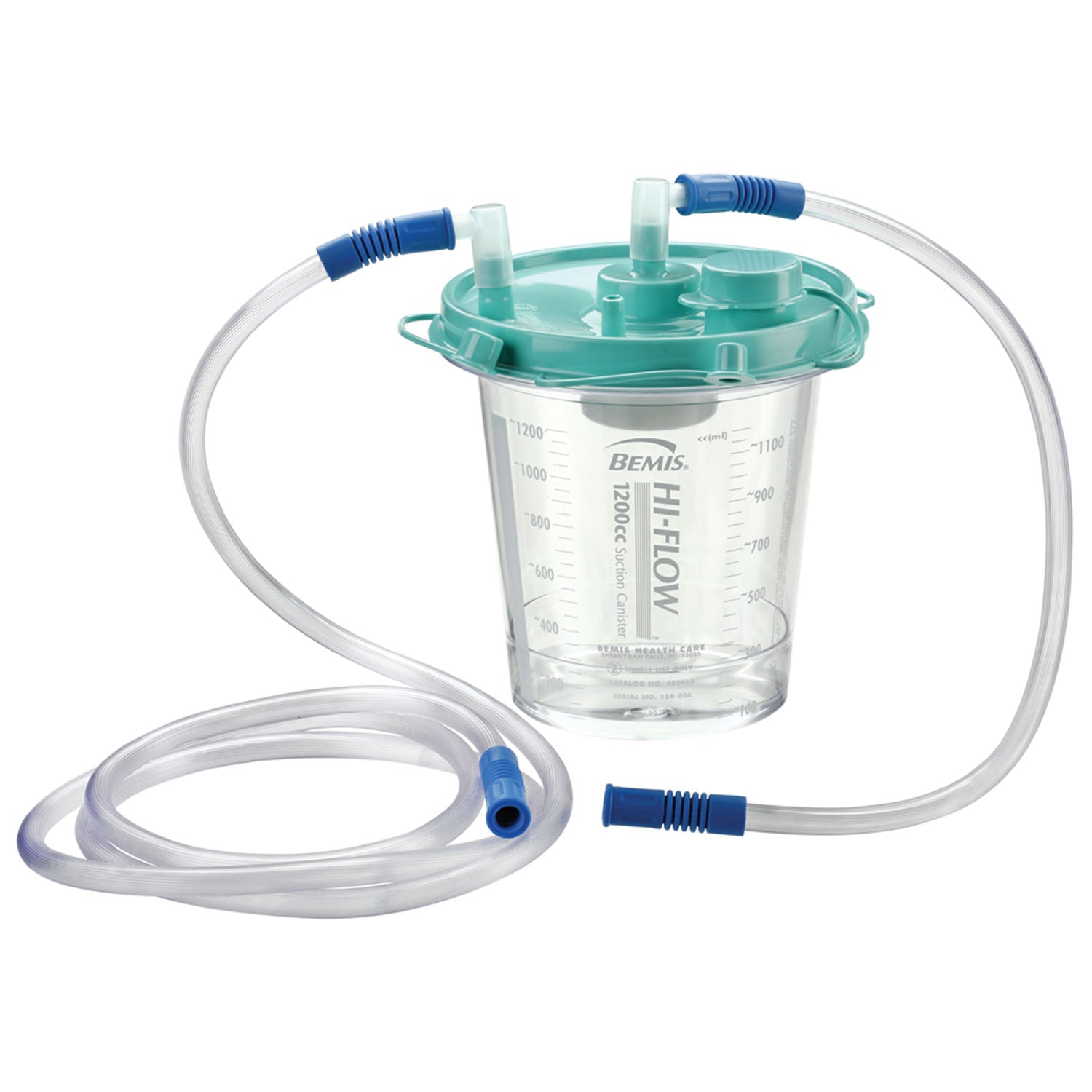 Suction Canister, 1200cc, with 18" & 6 ft Connecting Tubes, 48/cs