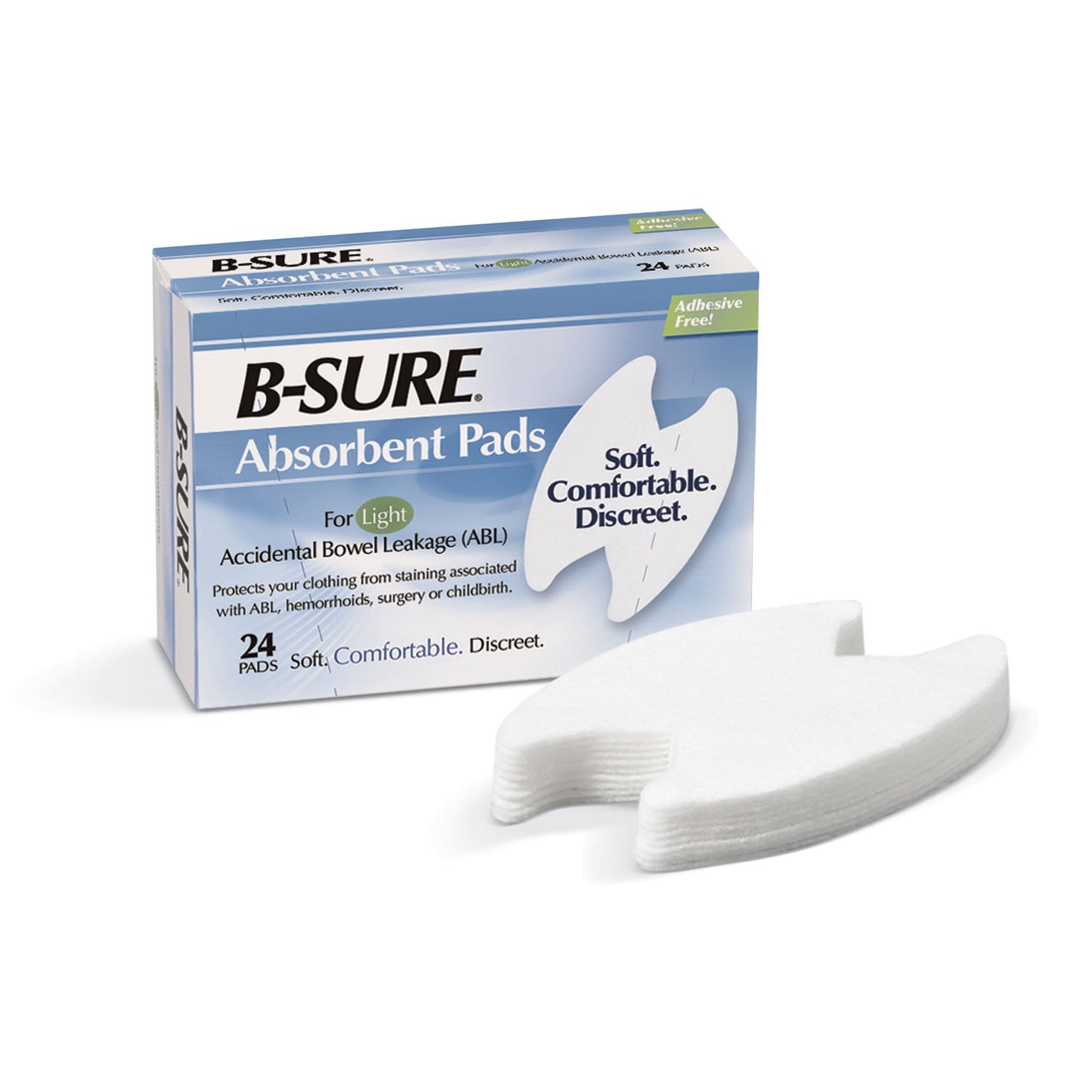Absorbent Pads for Accidental Bowel Leakage, 24/bx, 12 bx/cs
