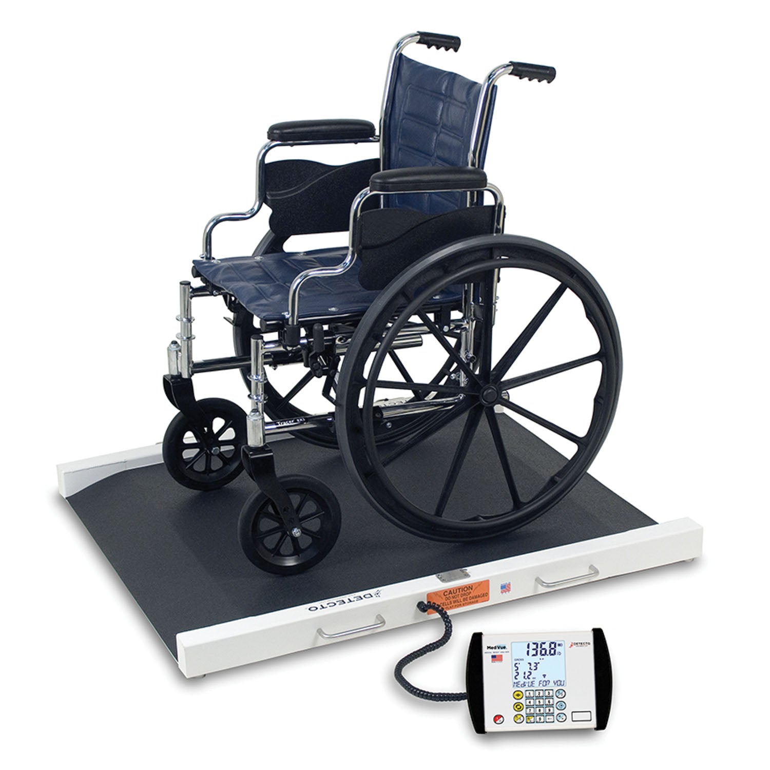 Wheelchair Scale, Portable, Digital, 1000 lb x .2 lb / 450 kg x .1 kg, 32x36 Platform (DROP SHIP ONLY)