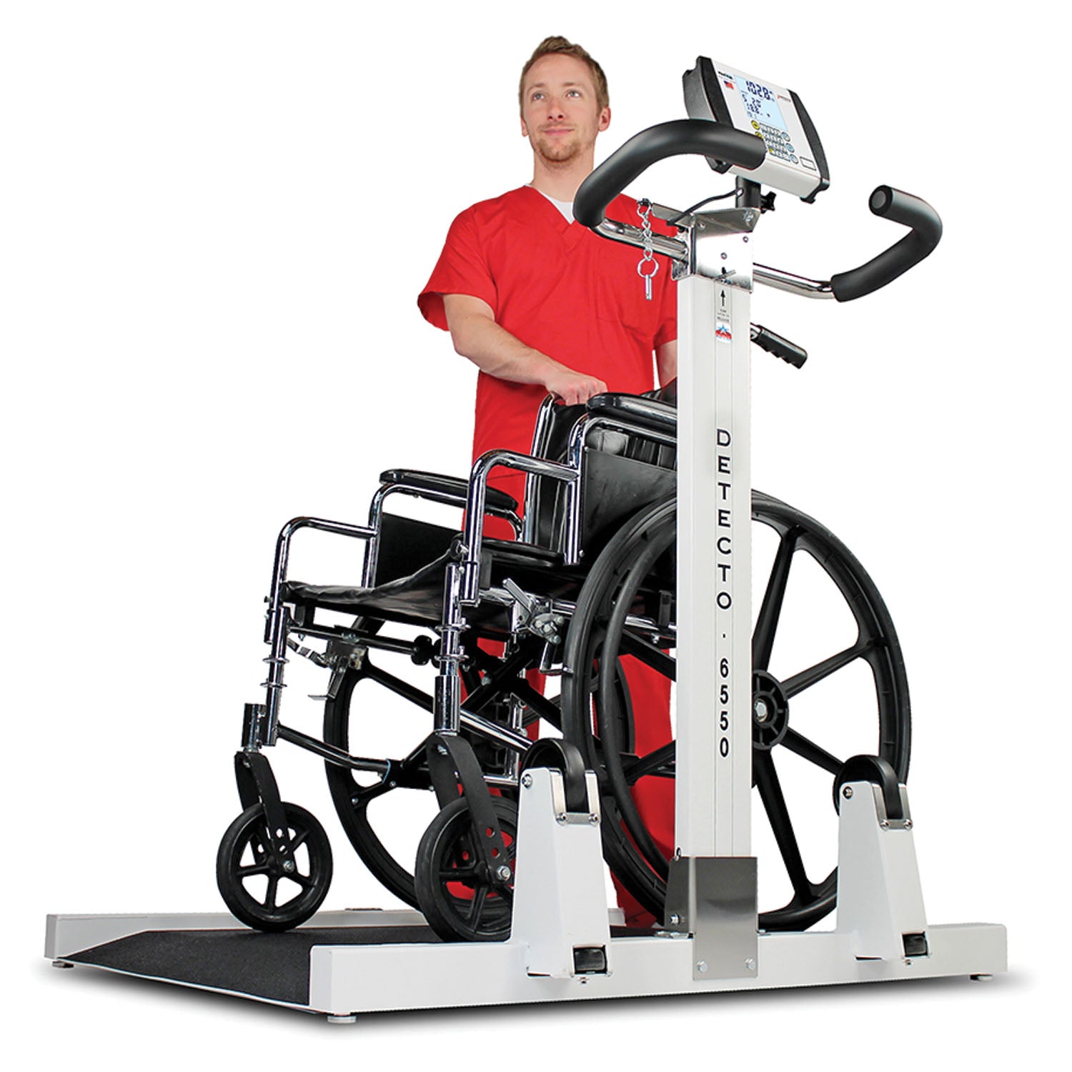 Wheelchair Scale, Portable, Digital, Folding Column, 1000 lb x .2 lb, 32" x 36"