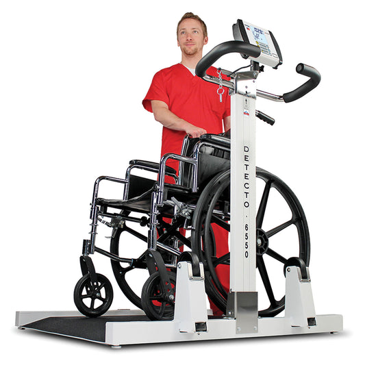 Wheelchair Scale, Portable, Digital, Folding Column, 1000 lb x .2 lb, 32" x 36"