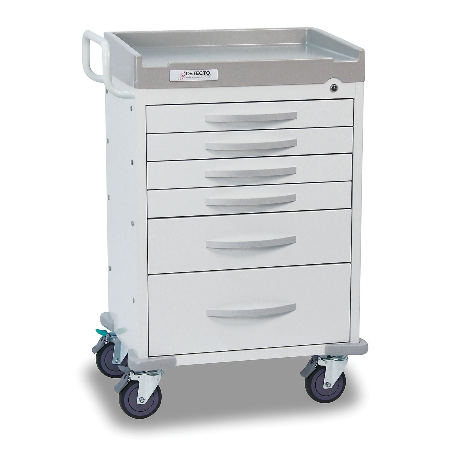 Detecto Rescue Series General Purpose Medical Cart, 6 White Drawers (DROP SHIP ONLY)
