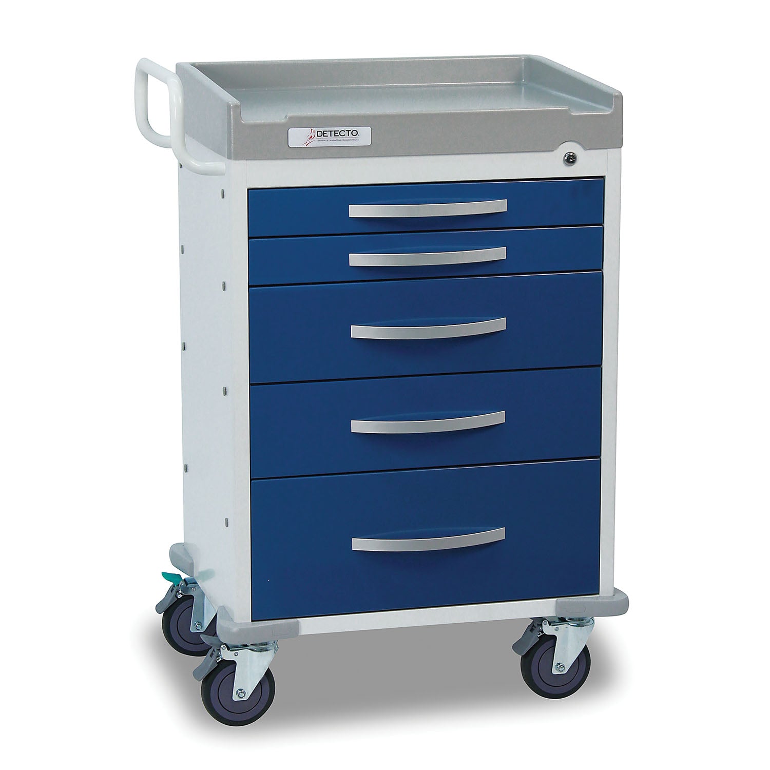 Detecto Rescue Series Anesthesiology Medical Cart, 5 Blue Drawers (DROP SHIP ONLY)