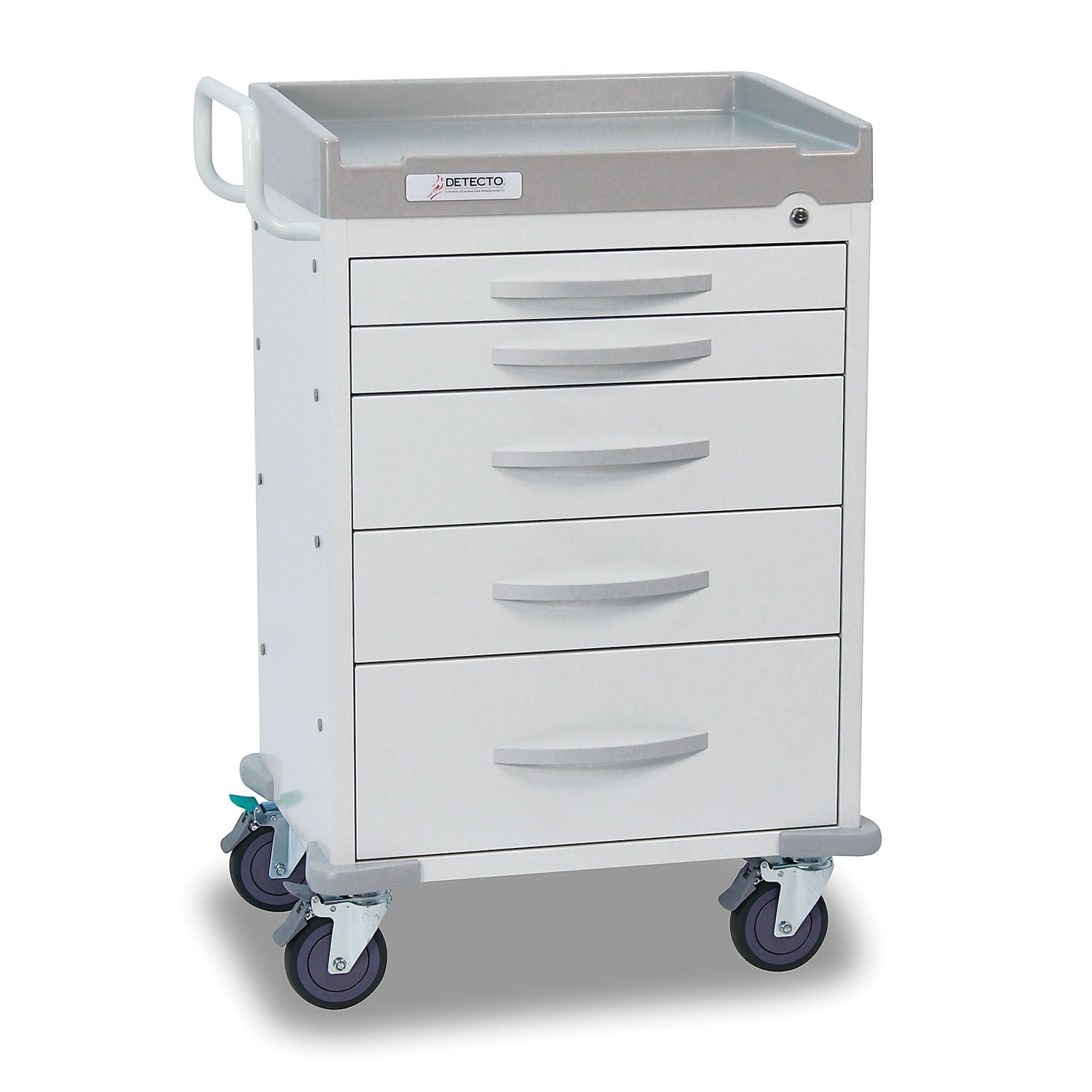 Detecto Rescue Series General Purpose Medical Cart, 5 White Drawers (DROP SHIP ONLY)