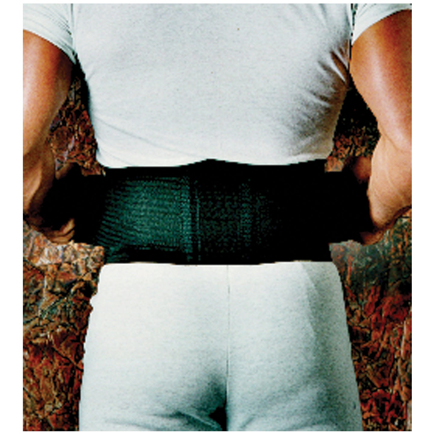 Back Support, Black or Orange, Sewn-on Suspenders, 9" Spandex, X-Small, 26"-36"