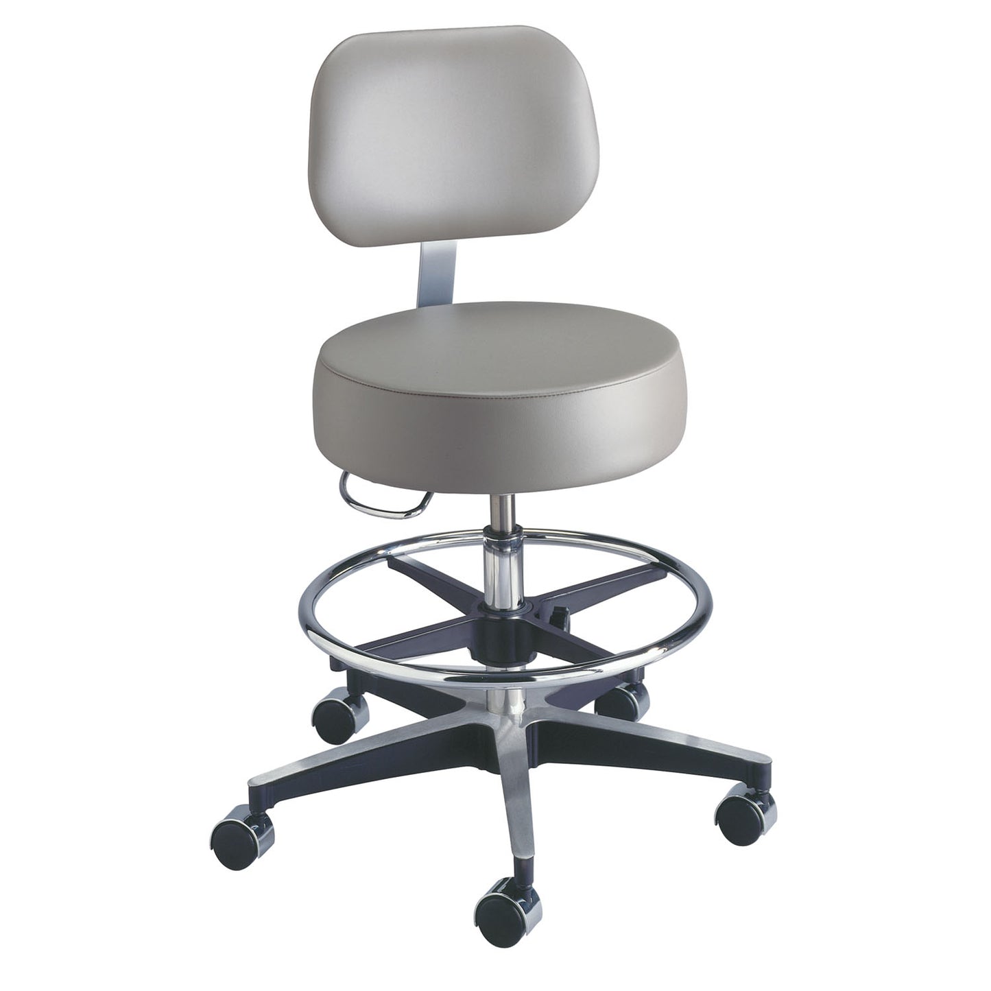 Century Stool, Pneumatic, 20"-27_", Backrest, Footring