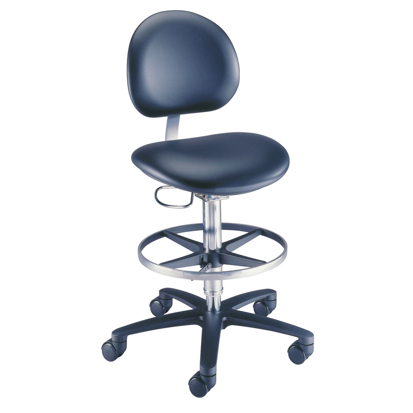 Lab Stool, Pneumatic, Footring, Casters