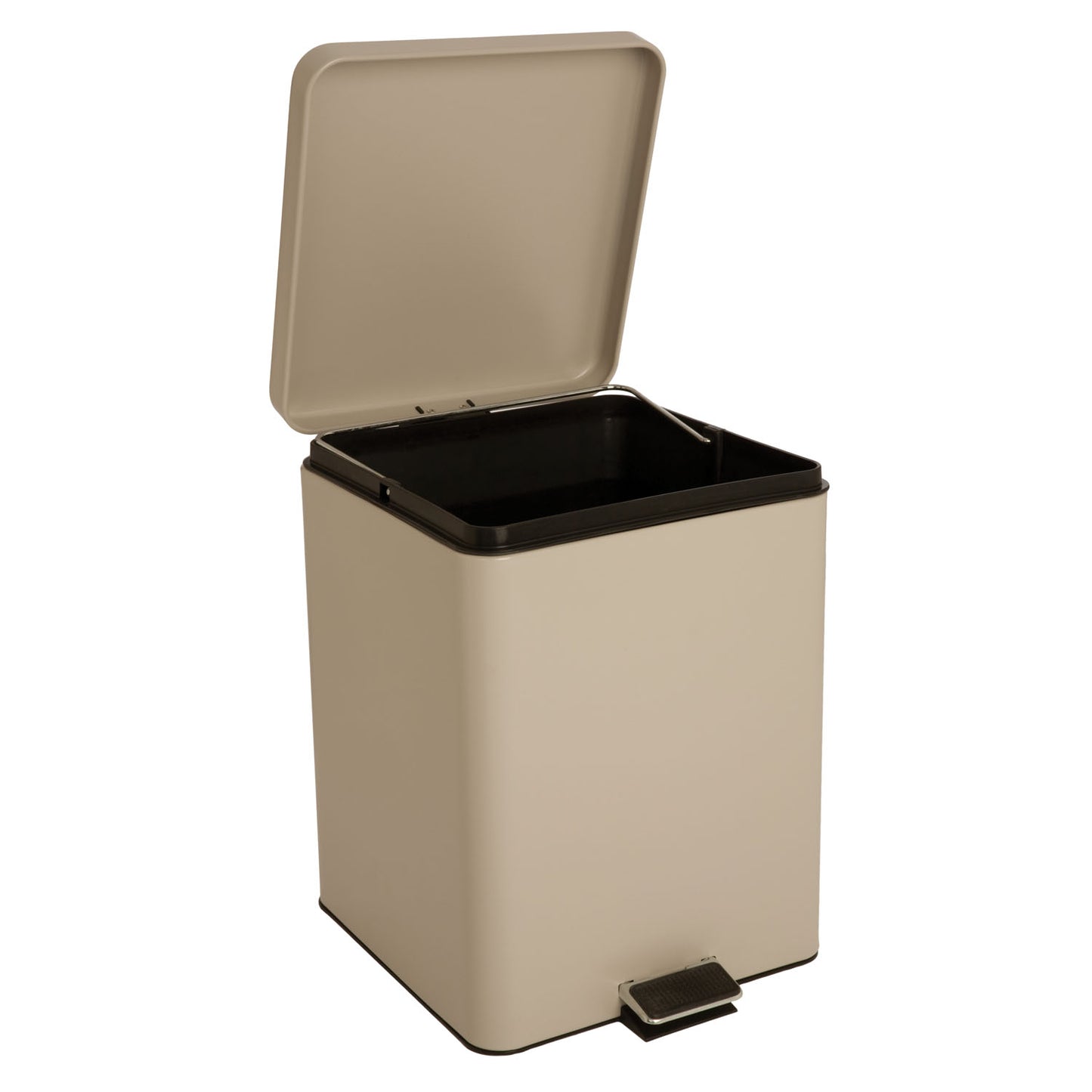 Waste Can, 20 Qt, Square, Beige Enamel Finish