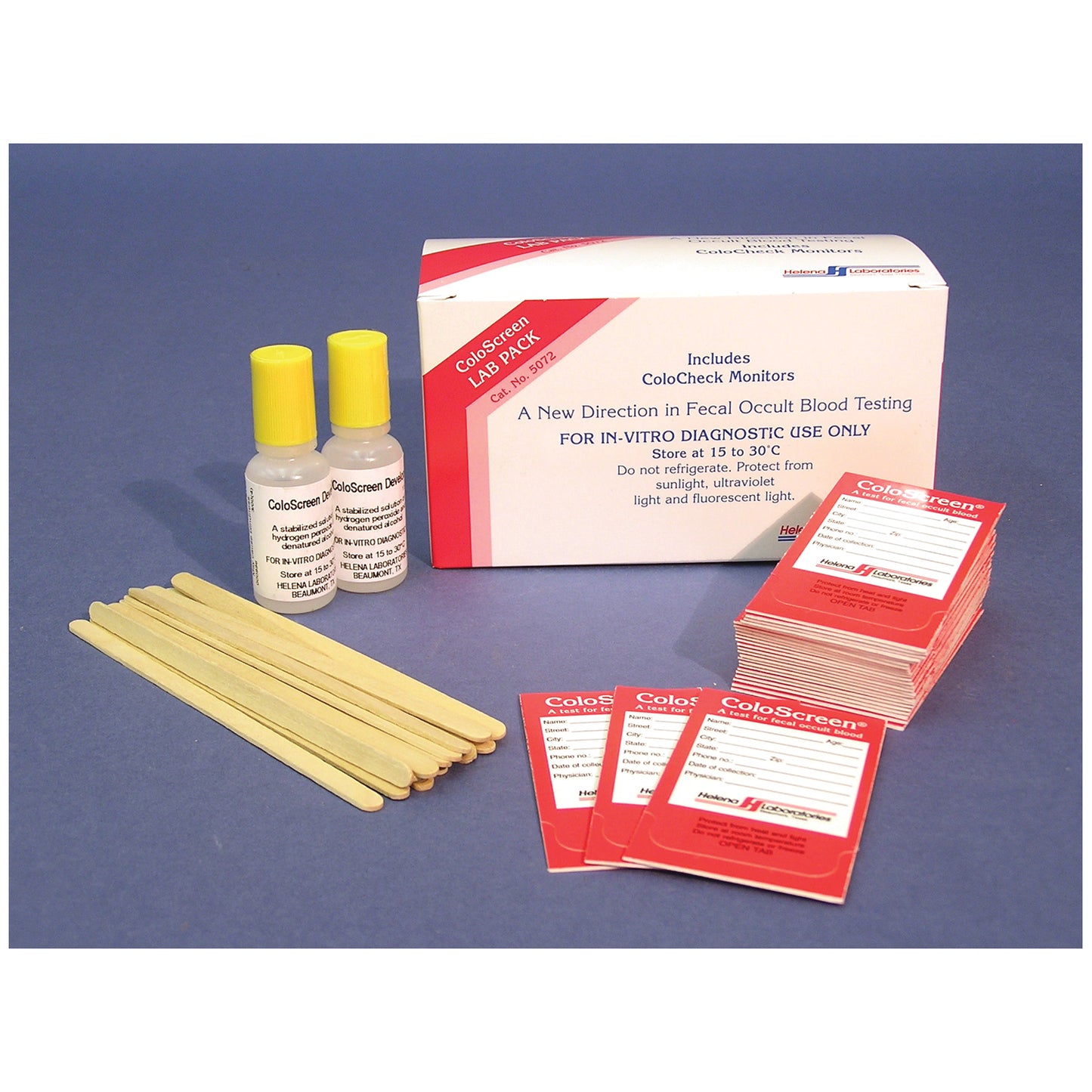 ColoScreen Lab Pack, 100 Single Unit Slides, 2 x 15mL Developers, Applicators, CLIA Waived, 100/bx