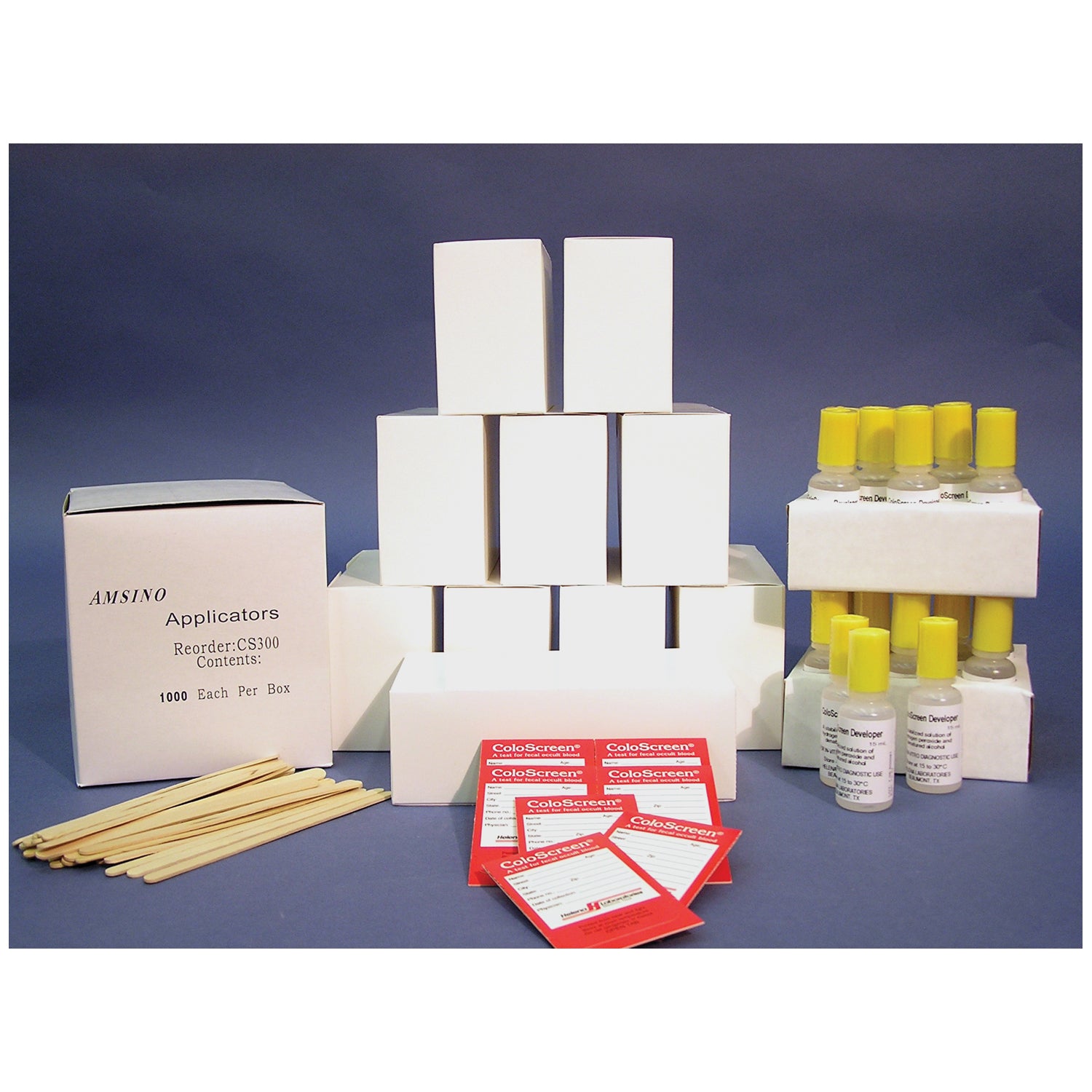 ColoScreen Lab Pack Bulk "1000", 20 x 15mL Vials, CLIA Waived, 100 slides/bx, 10 bx/ctn