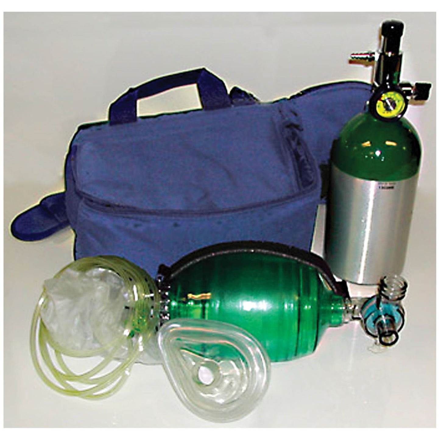 209 Liter Aluminum Oxygen Kit, M7, Empty, 1303ME Cylinder, 1308A Fixed Flow Regulator, 1429 Manual Resuscitator Mask, Tube, 1319A Carrying Case