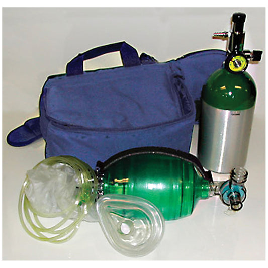 209 Liter Aluminum Oxygen Kit, M7, Empty, 1303ME Cylinder, 1308A Fixed Flow Regulator, 1429 Manual Resuscitator Mask, Tube, 1319A Carrying Case