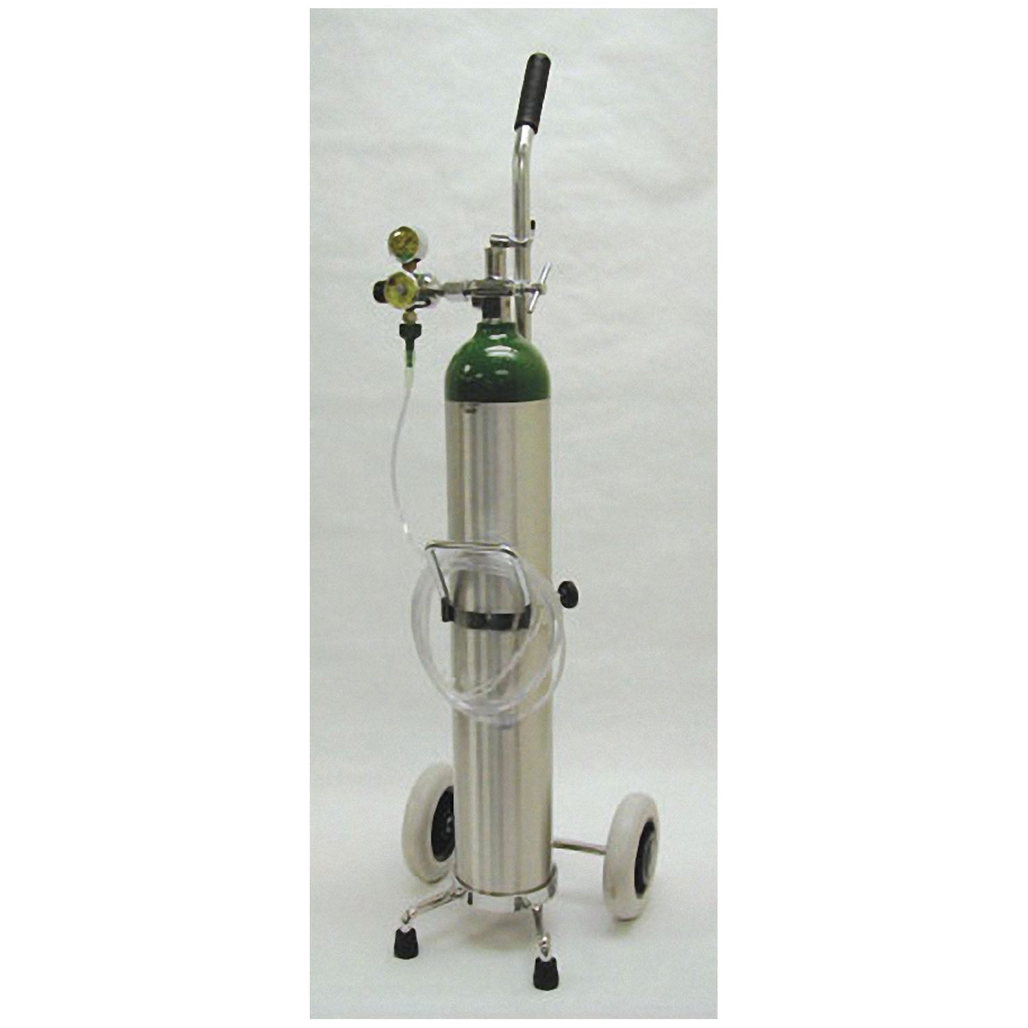 685 Liter Aluminum Oxygen Kit, "E" Cylinder, Empty, 1602E Cylinder, 1335 Adj. Flow Regulator (2-8 LPM), Nasal Cannula, Cart