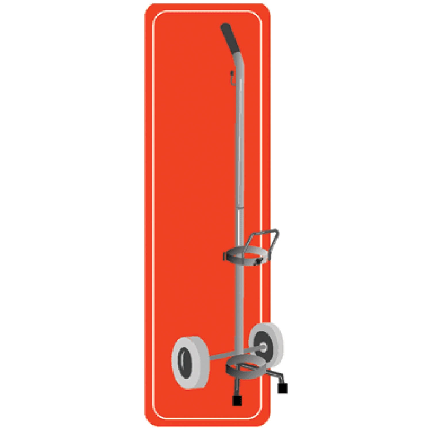 Cylinder Cart For Sizes D Or E, Carry Handle & Foam Tires, Painted Steel, Height Adjusts 36" to 43", 2/bx