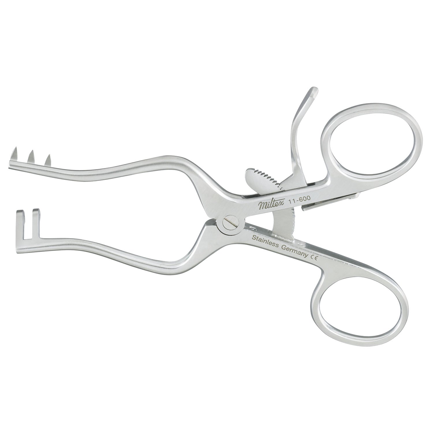 Weitlaner Retractor, 4", 2 x 3 Teeth, Sharp