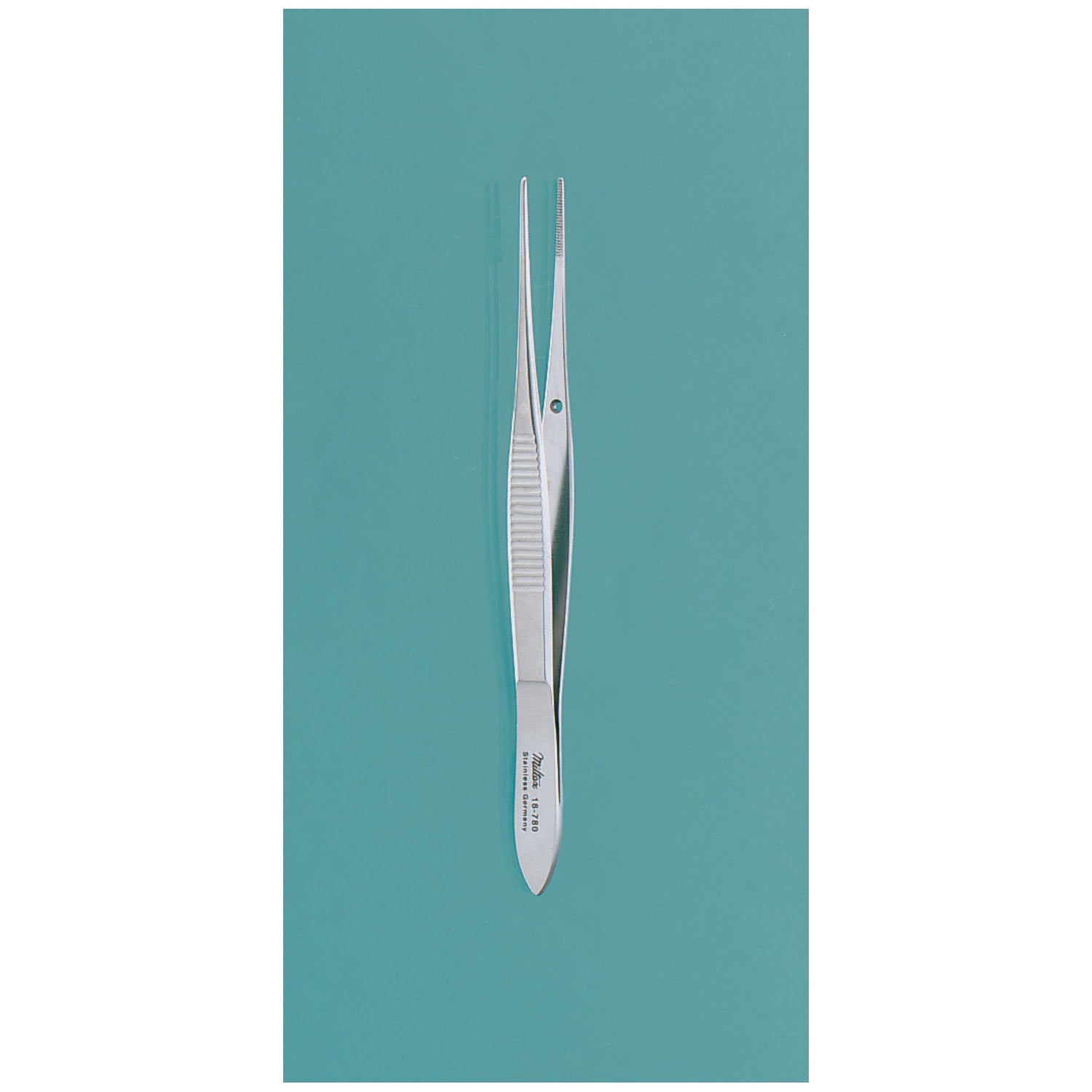Eye Dressing Forceps, 4" Straight, Standard, 0.8mm Wide Tips