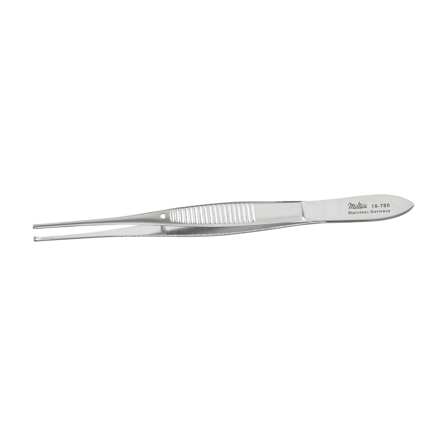 Tissue Forceps, 4" Straight, Non Magnetic, Standard, 0.8mm Wide Tips