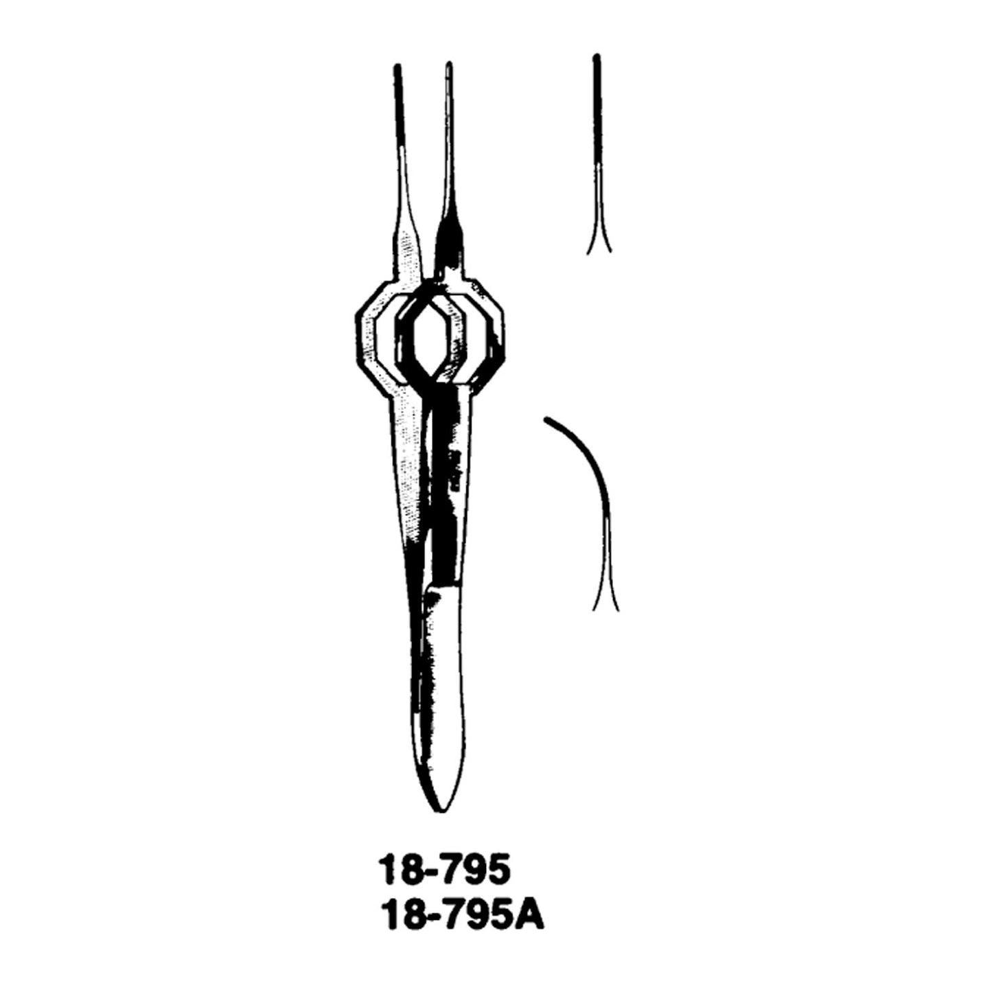 Foerster Forceps, 3_", Eye Dressing, Straight, Serrated Tips 0.5mm Wide