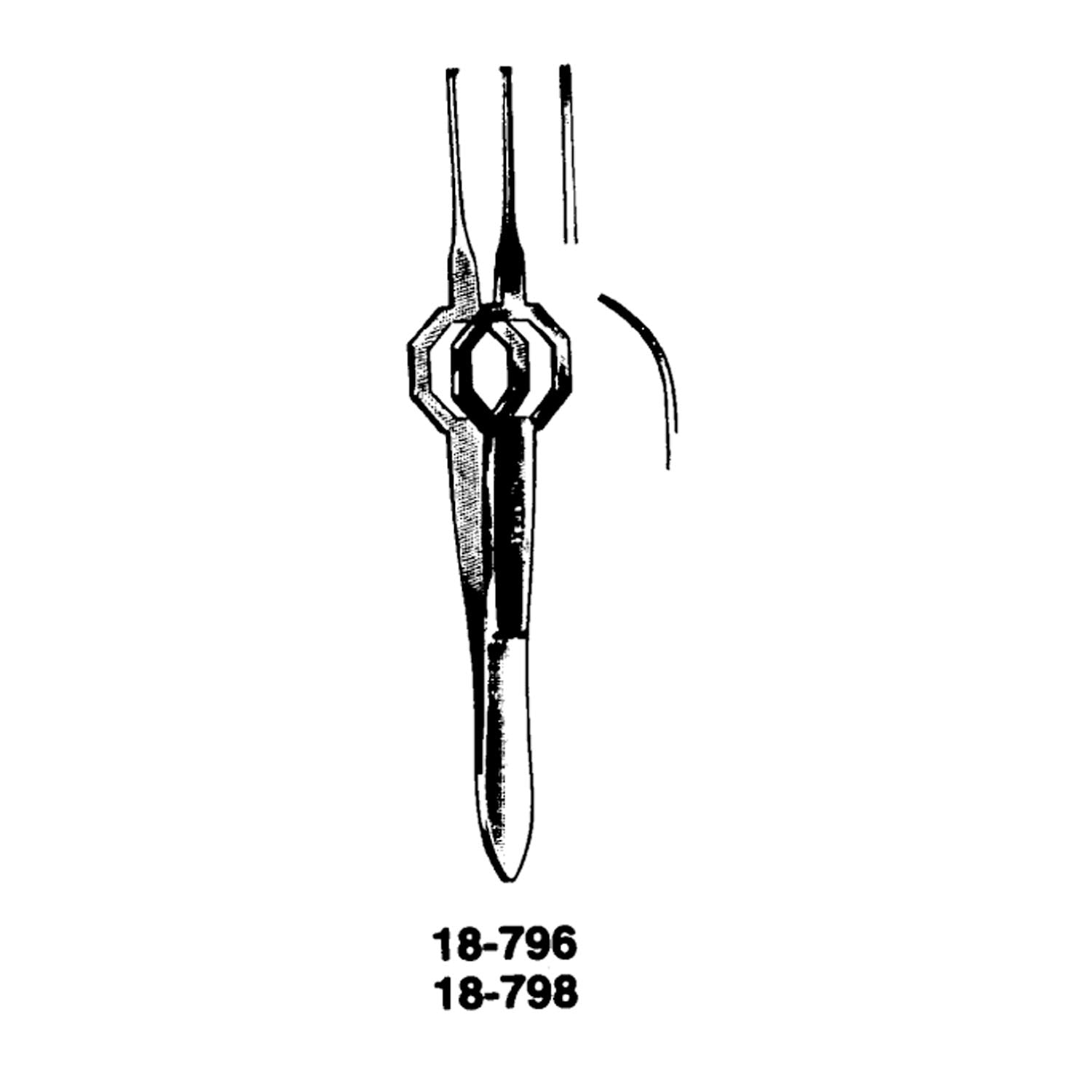 Foerster Forceps, 3_", Iris Tissue, Straight, 1x2 Teeth, 0.5mm Wide