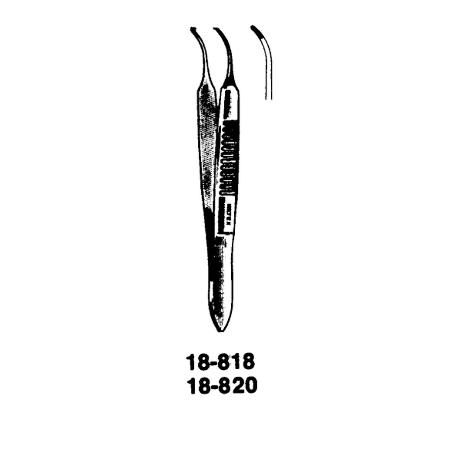 Graefe Forceps, 2_", Eye Dressing, Curved, Serrated