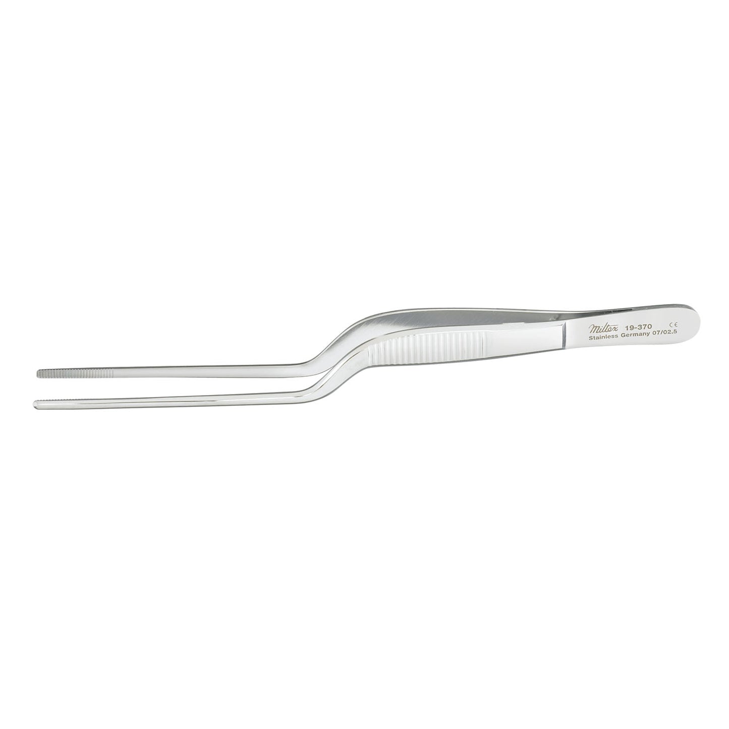 Ear Forceps, 5_" Serrated, Bayonet Shape