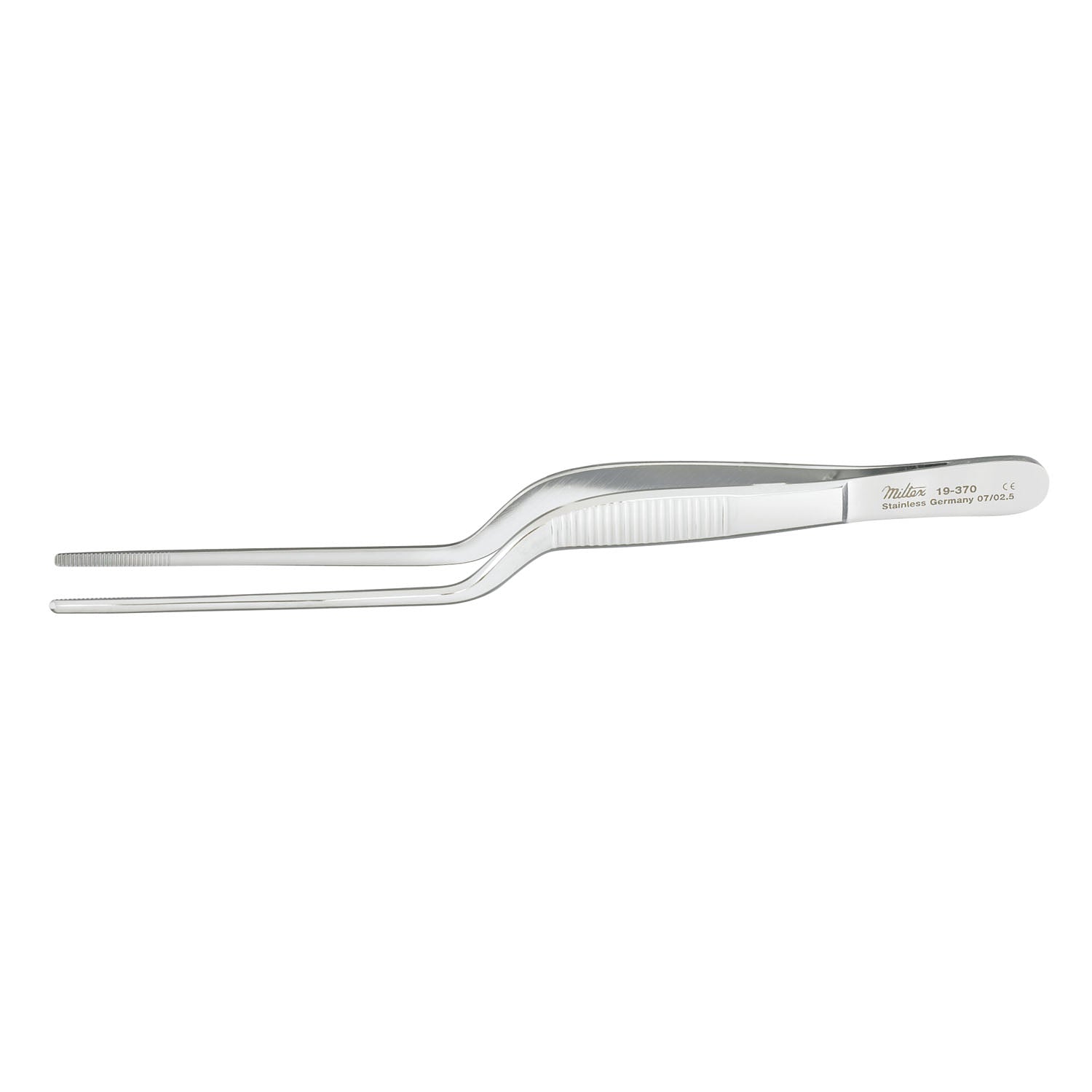Ear Forceps, 5_" Serrated, Bayonet Shape